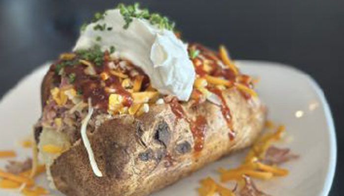 Loaded baked potato from Blackstone Grille